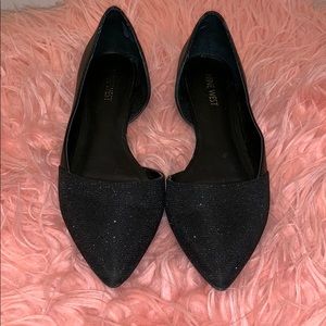 Black sparkly flats